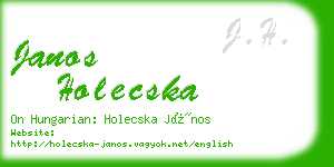 janos holecska business card